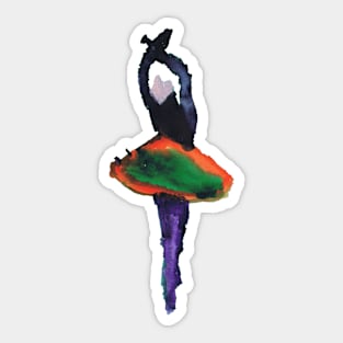 Exquisite Ballerina Watercolor: Vibrant Dance Art by Rita Sticker